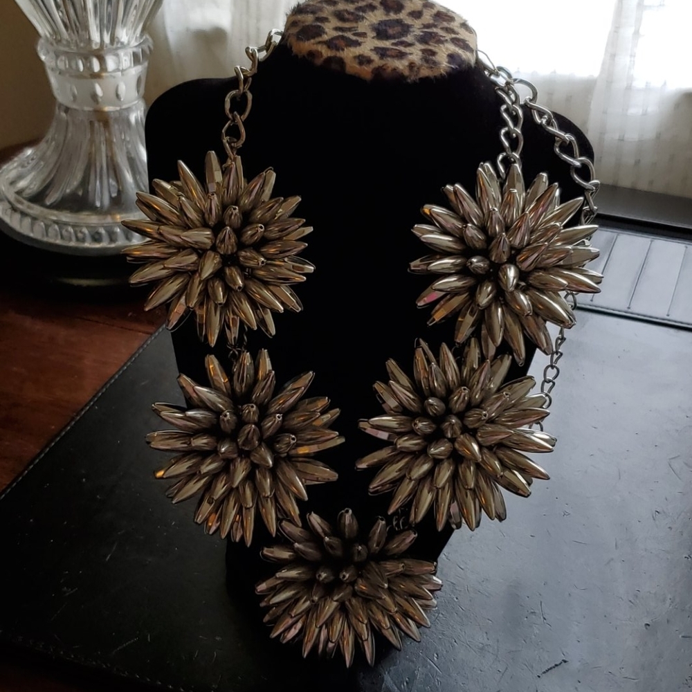 Unique Silver Statement Necklace - image 4